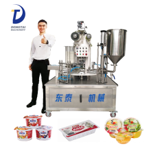 Full-Automatic yogurt filling sealing machine bubble tea cup sealing machine